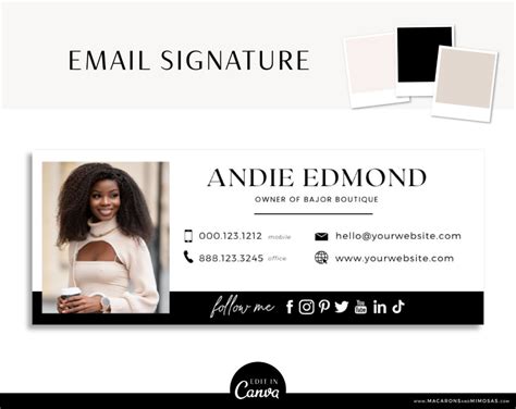 Andie Email Signature Template • Macarons And Mimosas