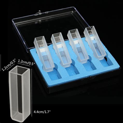 4Pcs 10mm 3.5ml Standard Quartz Spectrophotometer Cuvette For Lab ...