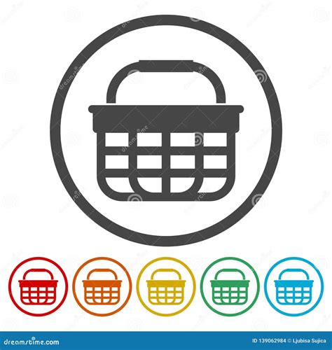 Iconos De La Cesta De Compras Fijados Ilustraci N Del Vector