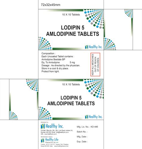 Amlodipine Tablet Healthy Inc