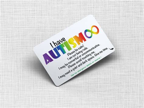 Autism Awareness Medical Card Personalised Disability Invisible