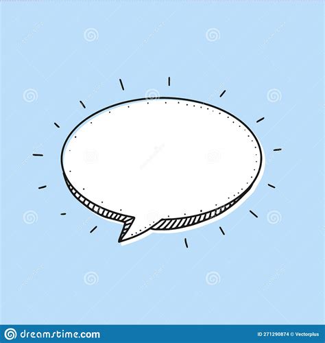 Speech Bubble In Sketch Hand Drawn Style Space For Quote And Text