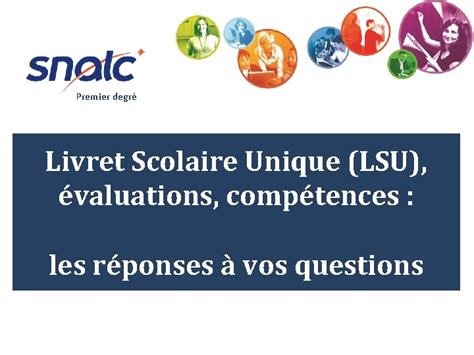 Premier Degr Livret Scolaire Unique LSU Valuations Comptences