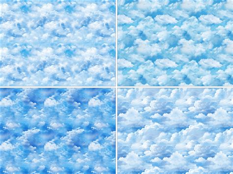 Blue Sky Seamless Pattern Digital Paper, Sky Backgrounds, Blue Gradient ...