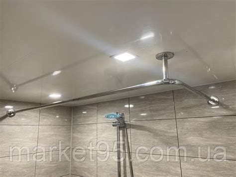 Купить Карниз для ванной 180*80 угловой из нержавейки с кронштейном в ...