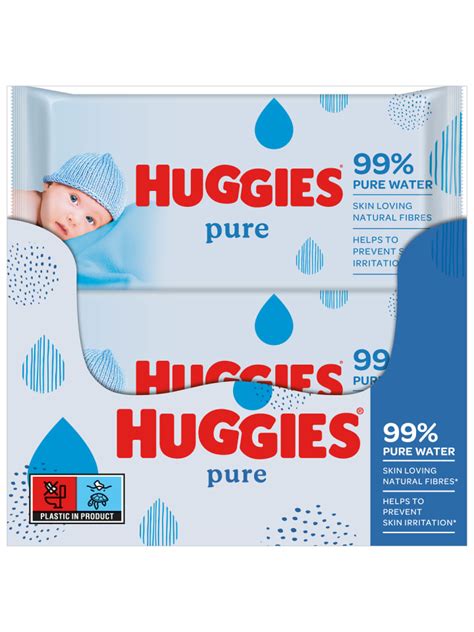 HUGGIES Pure sensitive Baby Feuchttücher Tücher 99 Wasser Monatsbox 10