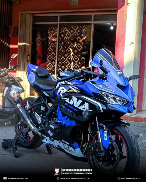 Decal Sticker Motor Kawasaki Zx R Biru Hitam Fullbody Nusakambangan