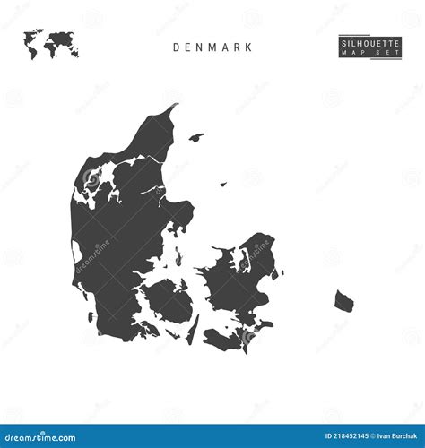 Mapa De Vetor Denmark Isolado Em Fundo Branco Mapa Detalhado Da