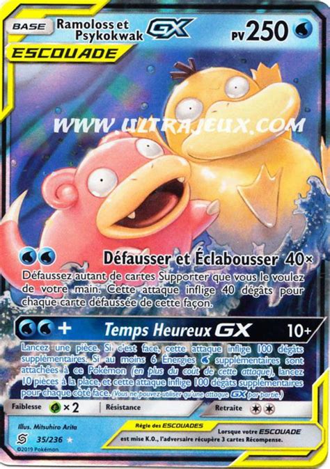 Ramoloss Psykokwak GX Escouade 35 258 Carte Pokémon Cartes à l