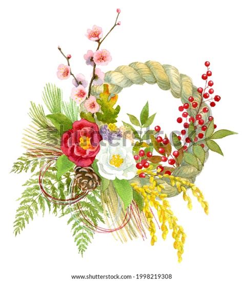 Shimenawa Japanese New Year Wreath Stock Illustration 1998219308 ...