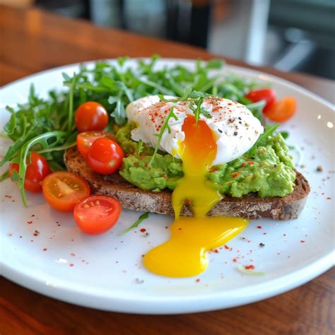 Premium Photo Delicious Avocado Toast Topped With Perfectly Poached