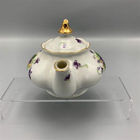 Vintage Norcrest Fine China Sweet Violets Teapot With Lid Teacup And