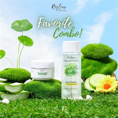 Paket Reglow Favourite Combo Facial Wash Cream Siang Malam Original