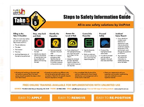 Take 5 Safety Poster Workplace Ergonomics Infographic 5 Nbkomputer