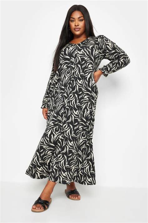 Yours Plus Size Black Zebra Print Maxi Wrap Dress Yours Clothing