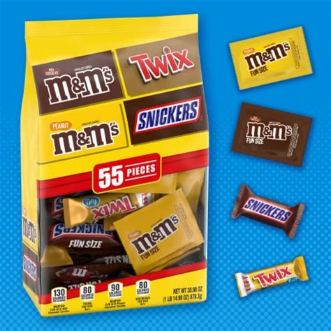 Mandms Snickers And Twix Fun Size Milk Chocolate Candy Bars Assortment