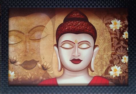 Shree Handicraft Home Decorative Lord Buddha Framed Print Cm X