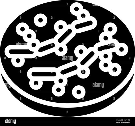 Vector De Icono De Glifo De Bacterias Candida Signo De Bacteria