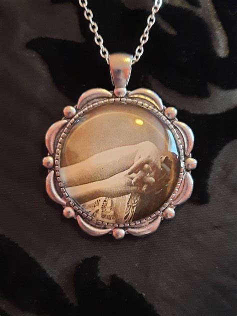 Vintage Nude Postcard Pendant Hands Resting Against Chair Back Etsy