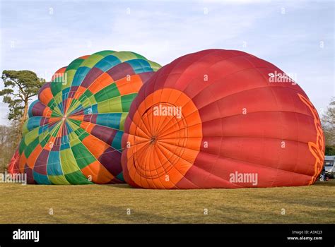 INFLATING HOT AIR BALLOONS Stock Photo Alamy