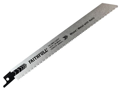 S1122HF Bi-Metal Sabre Saw Blade Demolition 200mm 10 TPI (Pack 5 ...