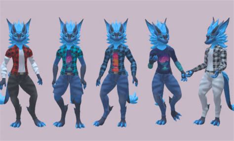 Create Custom 3d Furry Vrchat Avatar Vtuber Nsfw 3d Furry Model Fursona Vrm By Matman C Fiverr