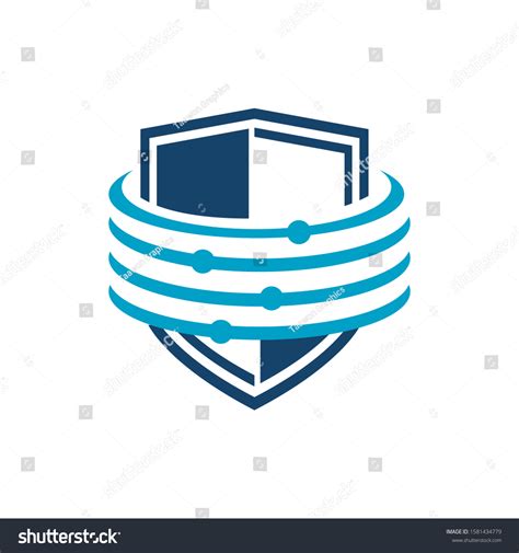 Encrypted Data Cyber Security Logo Design Stock Vector Royalty Free