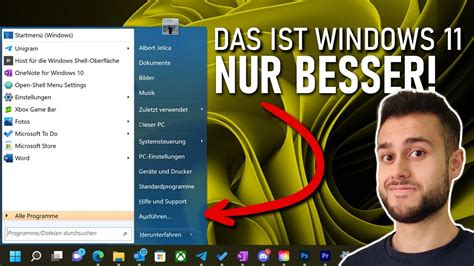 Windows 11 alte Taskleiste Startmenü wiederherstellen YouTube