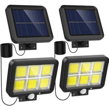 Set 2 X Lampa 120 LED Pentru Exterior Cu Panou Solar Detasabil Senzor