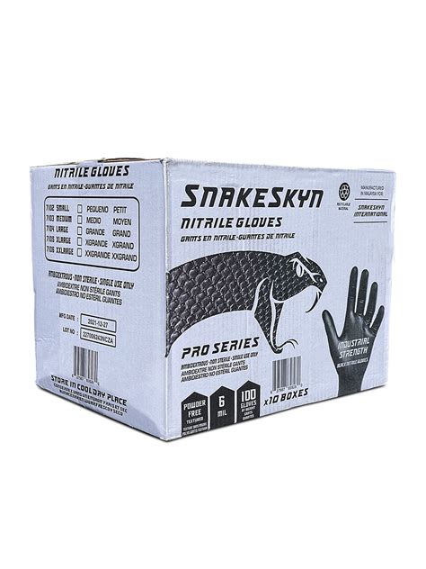 Snakeskyn Nitrile Pack Black Disposable Gloves Small Walmart