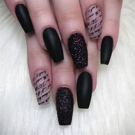 70 Matte Black Coffin Nail Ideas Matte Black Nails Matte Nails