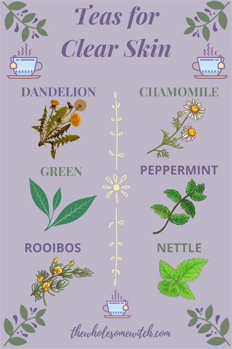 Teas For Clear Skin Best Teas For Skincare Skin Tea Herbalism