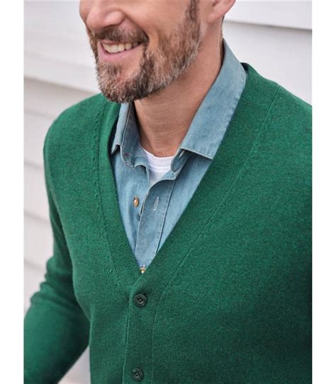 Woodland Green Cashmere Merino V Neck Cardigan Woolovers Us