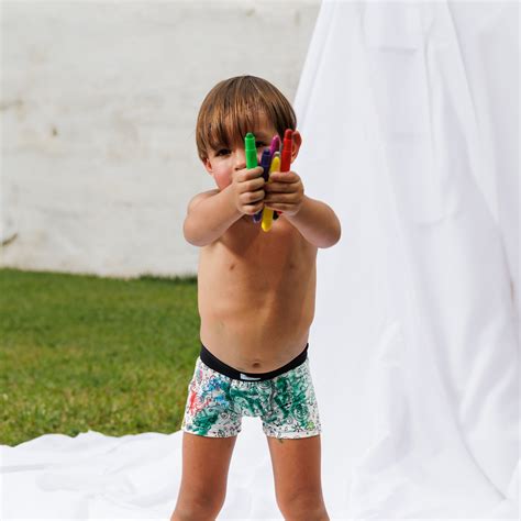 Cueca Boxer Infantil Estampa Para Colorir Suspiro Ntimo