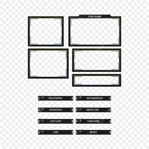 Paneling Clipart Transparent Background Twitch Panel Overlay Isolated