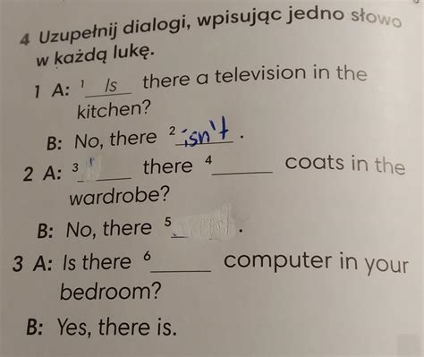 Uzupełnij dialogi wpisując jedno słowo w każdą lukę Brainly pl