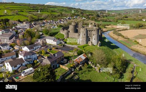 Aerial view of Kidwelly Castle, Carmarthenshire Stock Photo - Alamy