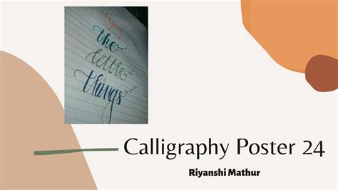 Calligraphy Poster Riyanshi Mathur Youtube