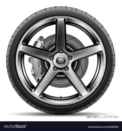 Aluminum Wheel Car Tire Style Racing With Disk Vector Image