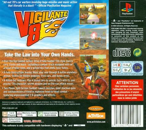 Vigilante 8 (1998) box cover art - MobyGames