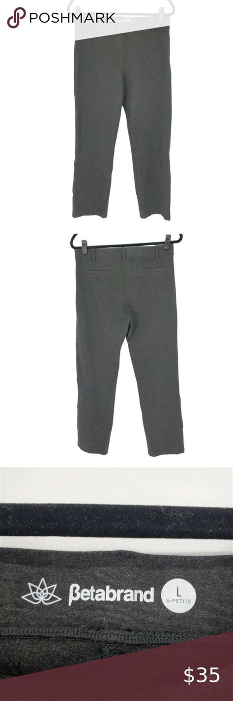 Betabrand Dress Pant Yoga Pants Straight Leg Classic Charcoal Gray