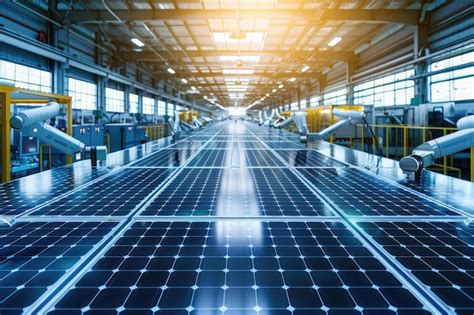 Industrial Robotic Arm On A Production Line In A Modern Solar Panel