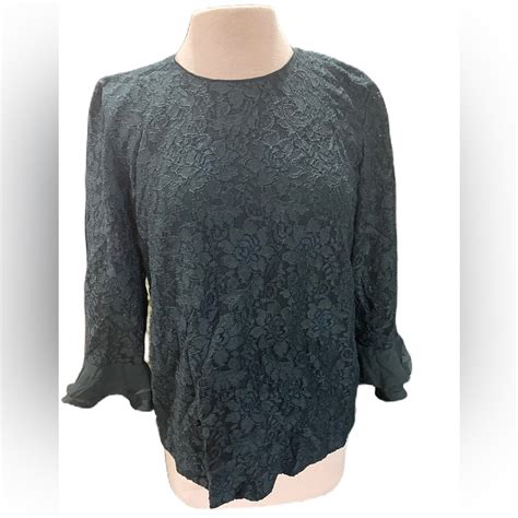 Karl Lagerfeld Paris Lace Flutter Sleeve Top Gem