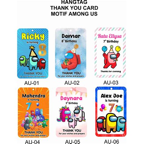 Jual Hangtag Thank You Kartu Ucapan Ultah Terima Kasih Plus Rantai