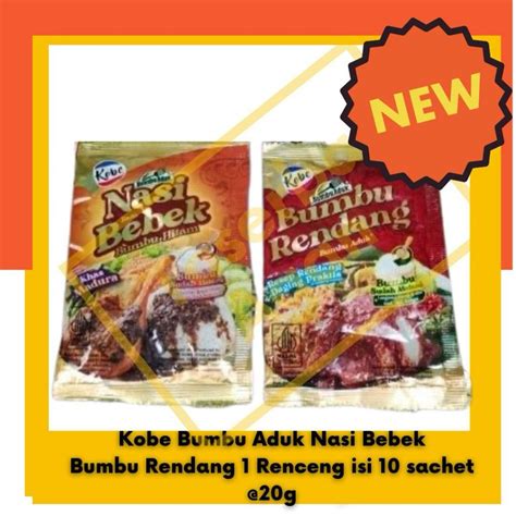 Jual Kobe Bumbu Aduk Nasi Bebek Bumbu Rendang Renceng Isi Sachet