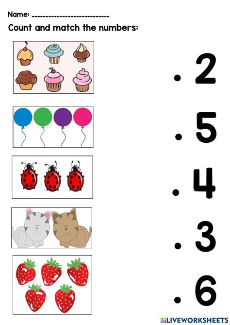 Match The Numbers Exercise For Kindergarten 1 Fichas Actividades De Matematicas Kindergarten