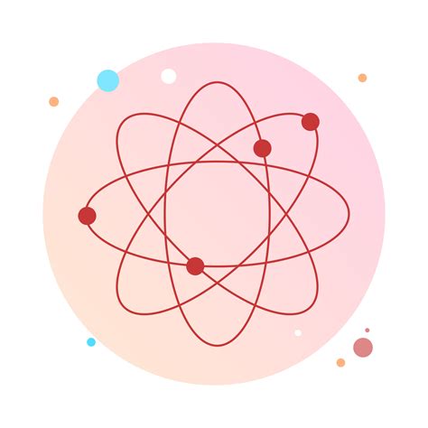 Icon Structure Of The Nucleus Of The Atom In Circle Icon Atom Protons Neutrons And Electrons