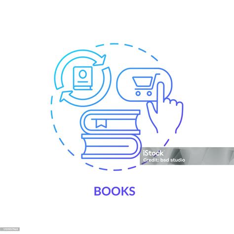 2d Gradient Thin Linear Icon Books Concept Stock Illustration Download Image Now