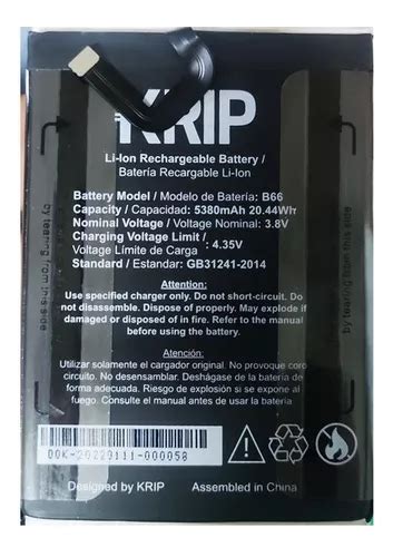 Bateria Pila Krip K66 B66 5380mah MercadoLibre