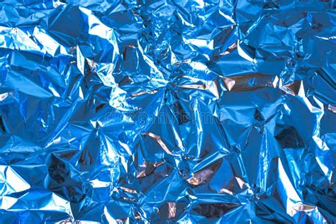 Aluminum Blue Foil Background Stock Image Image Of Clean Crumpled